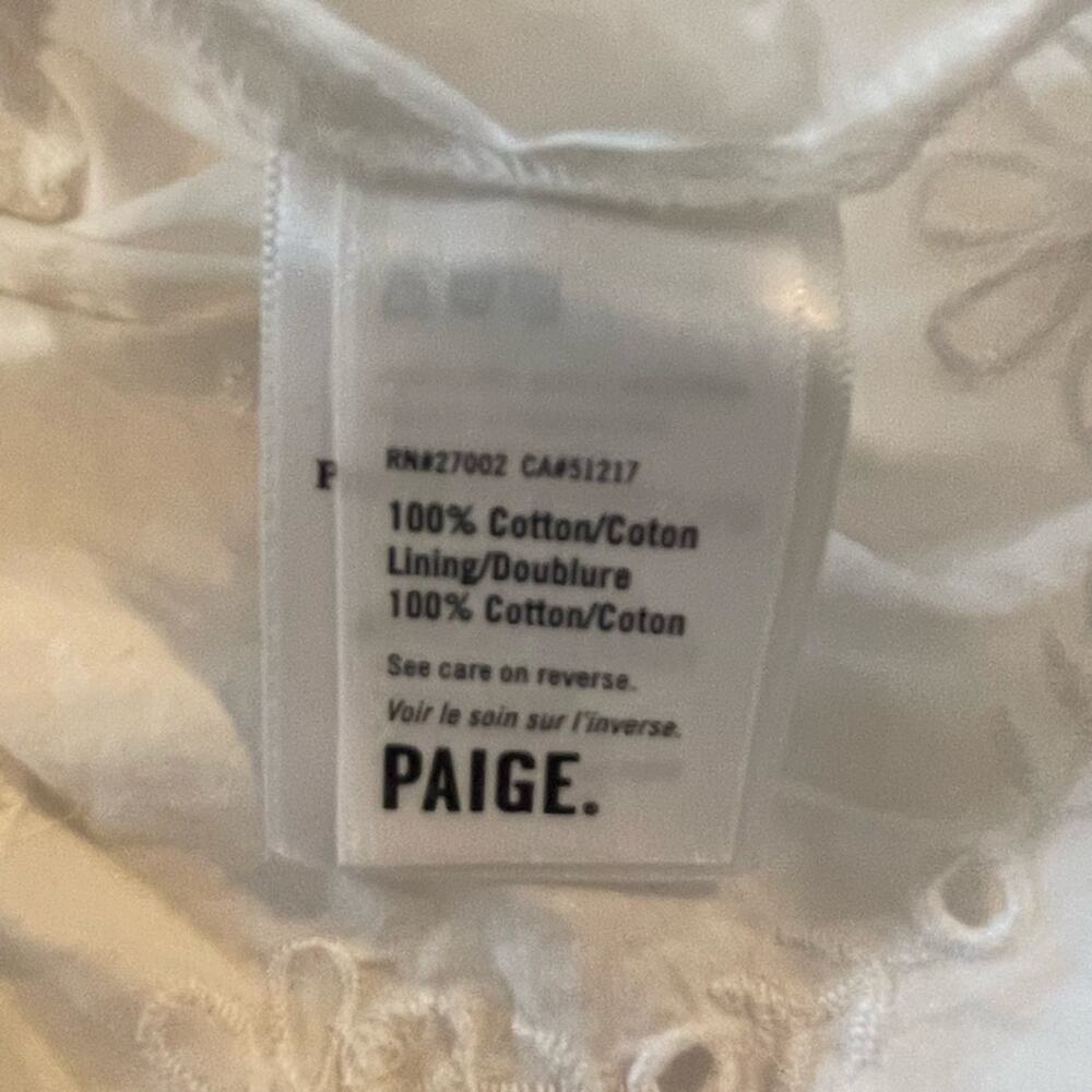 NWOT: Paige Marsa Eyelet Embroidered Sleeveless Top 100% Cotton White Size 12 - Picture 6 of 6